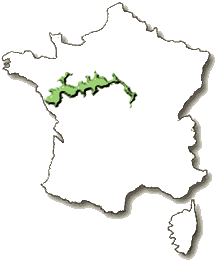 Kort der viser Loiredalens beliggenhed i Frankrig