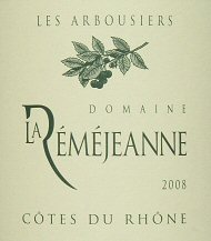 Côtes du Rhône, Les Arbousiers etiket