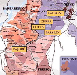 Kort over Sottimano's vinmarker