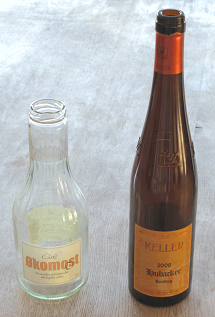 Hubacker flaske og æblemost-flaske
