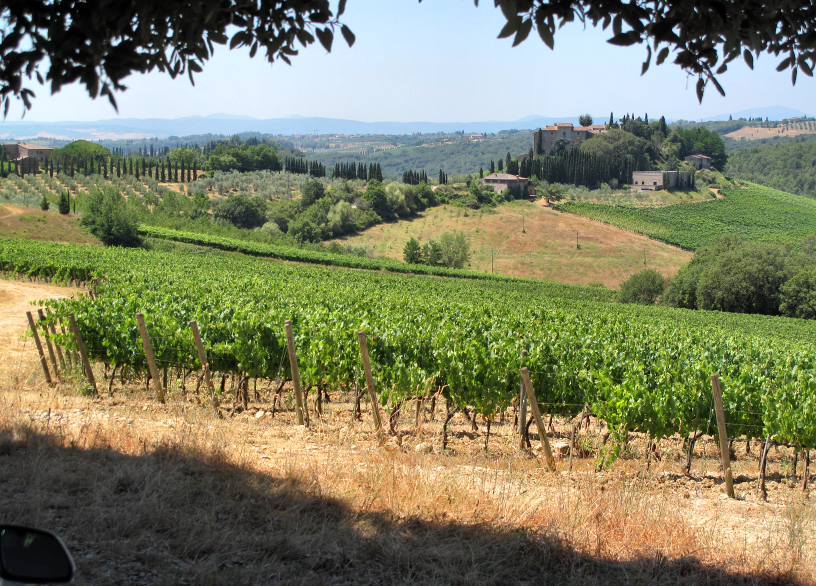 Toscana-landskab ved Lucignano