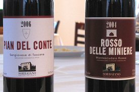 Pian del Conte og Rosso delle Miniere, etiketter